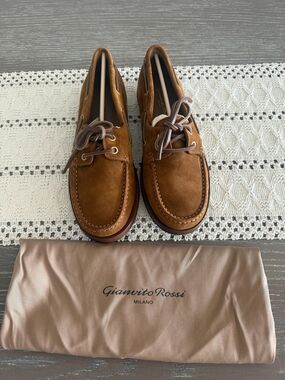Gianvito Rossi Brown Suede Boat Shoes